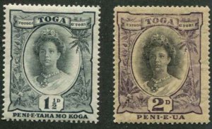 Tonga SC# 70-2 Queen Salote wmk79 MH