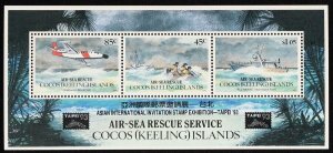 COCOS (KEELING) ISLANDS 1993 Rescue M/Sheet overprint Taipei Exhib. MNH **.