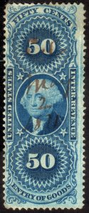1862, US 50c, Entry of Goods, Used, Sc R55c