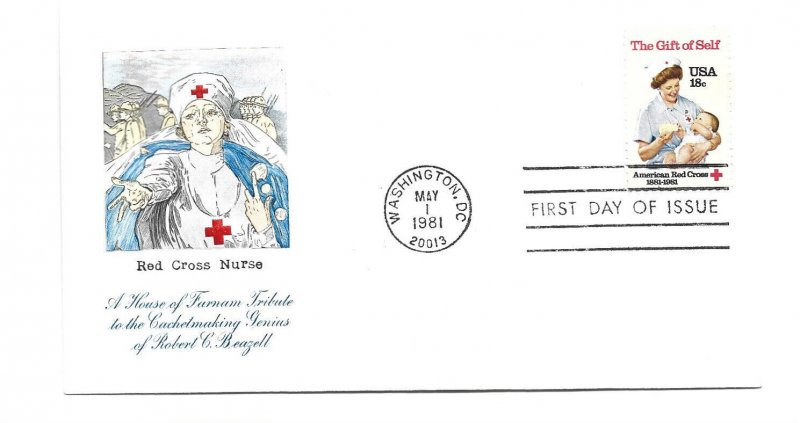 1910 American Red Cross The Gift of Self, Farnam, HF, FDC