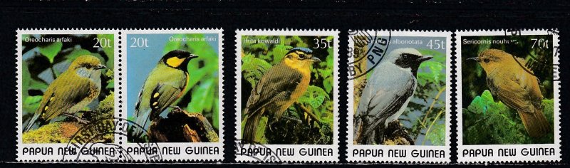 Papua New Guinea # 715-719, Small Birds, Used Set, 1/2 Cat.