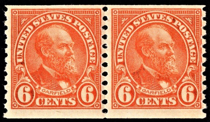 US 723 MNH VF 6 Cent James A. Garfield Pair CV $32.50