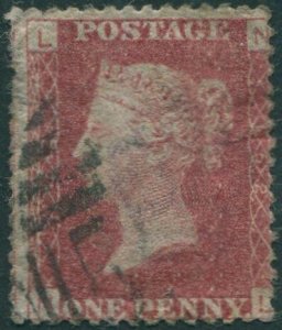Great Britain 1858 SG43 1d red QV LNNL plate 162 fine used (amd) 