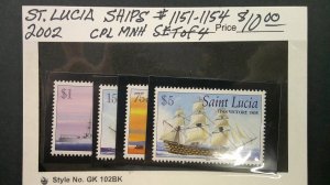 St. Lucia 2002 Scott# 1151-1154 complete MH XF set of 4 SHIPS.