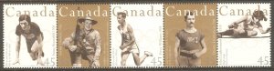 CANADA Sc# 1612a MNH FVF 5Strip Olympic Athletes
