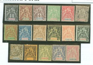 Gabon #16-32 Unused Single (Complete Set)