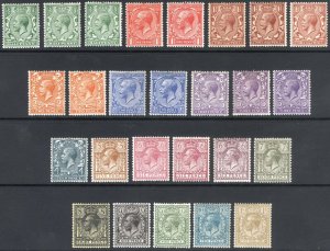 Great Britain 1912 1/2d-1s GV DIE+SHADES SG 351-395 Sc159-172 MLH Cat£728($910)