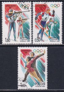 Russia 1998 Sc 6438-40 Nagano Winter Olympic Games Stamp CTO