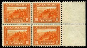 HERRICKSTAMP UNITED STATES Sc.# 404 Margin Block of 4, 2 Hinged, 2 NH