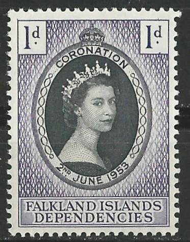 Falkland  Dependencies # 1L18  QE II Coronation  (1) )   Mint NH