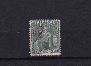 trinidad 1876 blueish grey  four pence  used stamp ref r13764