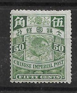 1898 CHINA CIP IMPERIAL  CARP 50 CENTS  OG MINT LH SCV $85