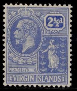 BRITISH VIRGIN ISLANDS GV SG93, 2½d pale bright blue, NH MINT.