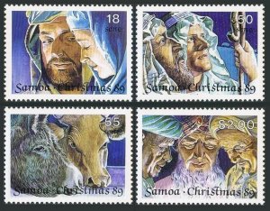 Samoa 765-768,MNH.Michel 692-695. Christmas 1989. Joseph,Mary,Shepherds,Animals,