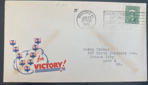 1945 Montreal Canada Patriotic cover to Kansas City MO Usa For Victory