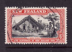 New Zealand-Sc#239-used 8p org red & blk-Maori Council-1940-