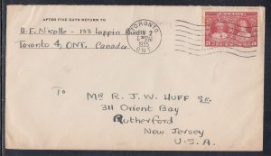 Canada - Jun 2, 1935 Toronto, ON Cover to States