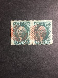 US stamp, Scott 35,  USED IN pair, Genuine,  RARE, List H2067