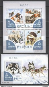 2015 Solomon Islands Dogs Animals Fauna #3337-41 1+1 ** Ls465