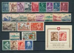 Switzerland 1941 Complete Year Set including souvenir sheet MNH