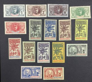 MOMEN: FRENCH MAURITANIA SC #1-17 1906-1907 MINT OG H LOT #63161