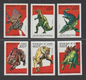 GUINEA 1987 Prehistoric Animals (6v Cpt) Fresh MNH CV$28+