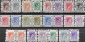 1938-52 Hong Kong Gerge VI 23v. MNH SG n. 140/62