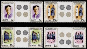 St Kitts 82-5 Gutter Pairs MNH Girl Guides, Miriam Pickard, Lady Baden-Powel