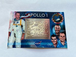 Space Apollo 1  2023 year 6 blocks Foil. Silver perforated  NEW MNH**
