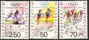 Liechtenstein 1992 MNH Stamp Scott 976-978 Sport Olympic Games Cycling Judo