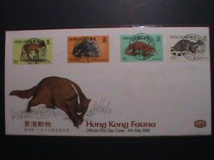 ​HONG KONG -1982-SC#384-7  PROTACTING ANIMALS IN HONG KONG FDC VERY FINE