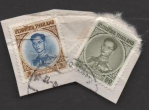 Thailand Scott#  402 & 407  used on paper