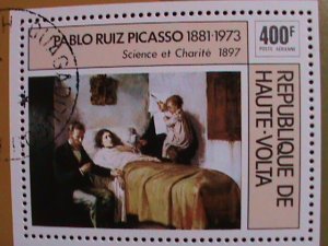 ​UPPER VOLTA-1975-PABLO RUIZ PICASSO-WITH FIRST DAY OF POSTAL CANCEL CTO S/S