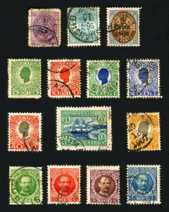 Danish West Indies #15/#46 1895-1908 Assorted Used Issues with Surcharges