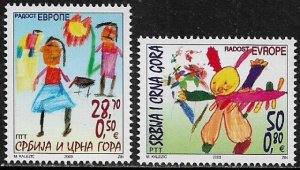 Serbia #209-10 MNH Set - Joy of Europe - Children's Drawings