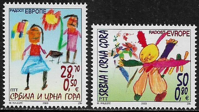 Serbia #209-10 MNH Set - Joy of Europe - Children's Drawings