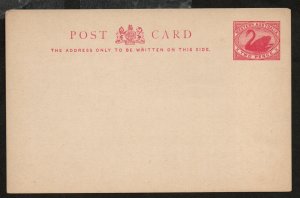 1890 Western Australia Postal Card #3 Mint