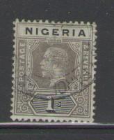 Nigeria Sc 8 1914 1/ black on green George V stamp used