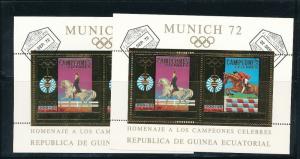 Guinea Ecuatorial 1976 Olympics Horses Gold Sheets x 31 Used (D2)