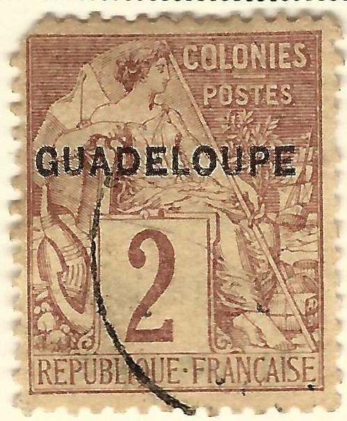 Guadeloupe SC #15 French Colony F-VF Used  hr.....Make me an Offer!