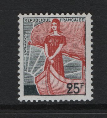 France  #927  MNH  1959  Marianne and ship of State  25fr