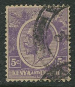 Kenya & Uganda - Scott 19- KGV Definitive -1922 - Used- Single 5c Stamp