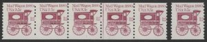 U.S. #1903 MNH Plate #1 Strip of 5  9.3¢ Bulk Rate Mail Wagon