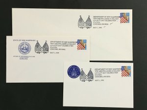 1995 Concord, NH Set of 3 Commemorative Covers for VFW Loyalty Day