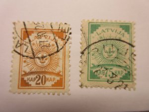 LATVIA Scott 21, 24 USED Cat $15.50