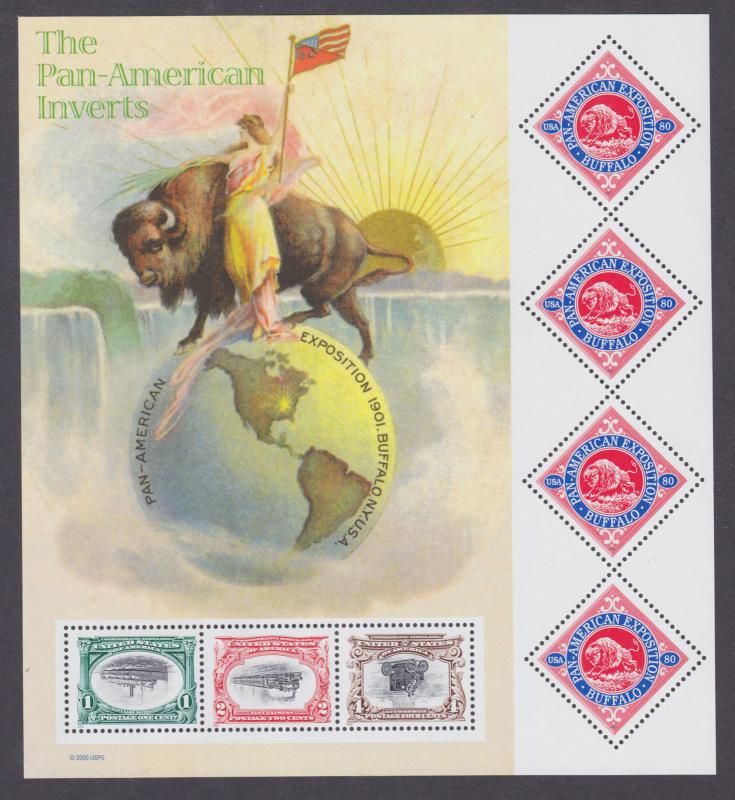 US Sc 3505 MNH. 2001 Pan-American Sheet, Wholesale lot of 20 sheets, VF+