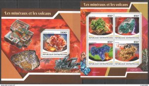 2017 Central Africa Minerals & Volcanoes Nature #7315-18+Bl1664 ** Fd0773