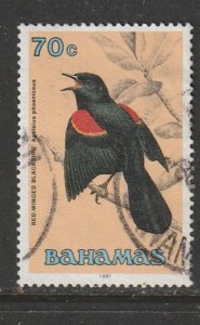 1991 Bahamas - Sc 720 - used VF - 1 single - Red-winged blackbird