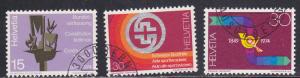 Switzerland # 596-598, Various Commemoratives, Used Half Cat