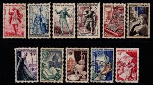 France 1953-55 National Industries & Literary Figures, Set [Used]